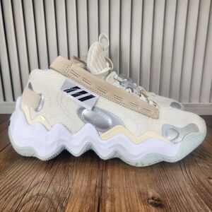 Adidas Exhibit B Candace Parker Womens 6.5 Cream Basketball Sneaker Shoes GZ2350